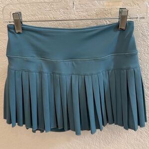 Gold Hinge Pleated Teal Tennis Skirt, Size Small